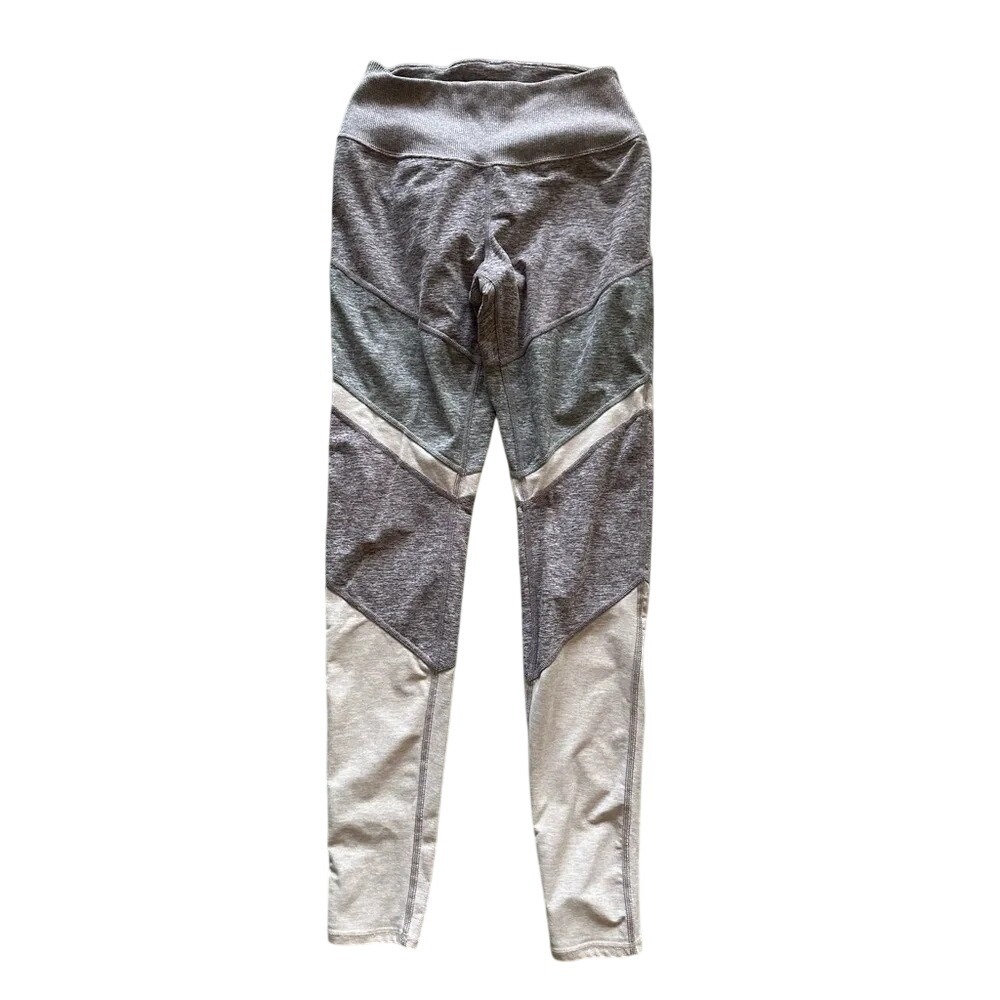 Alo‎ Yoga Soft Color Block High Waisted Leggings Heathered Grey Mauve Medium